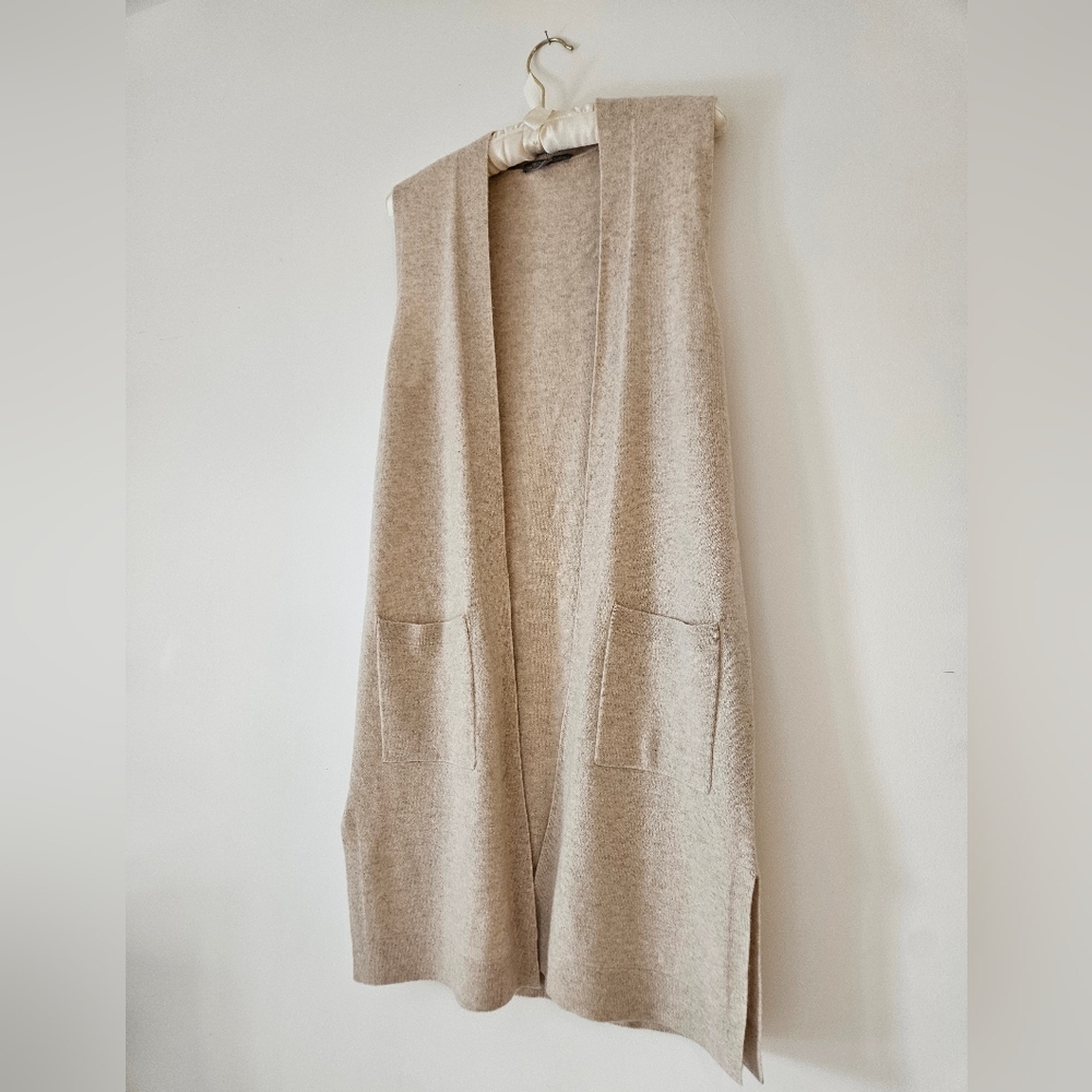100% Cashmere Vest / Sleevless Open Cardigan